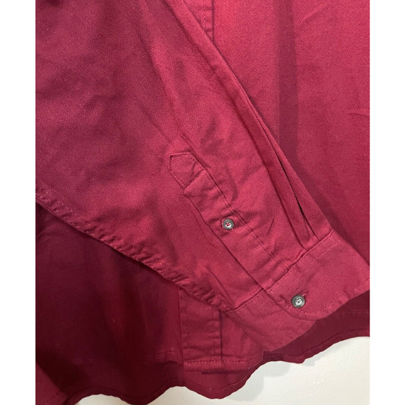 Wrangler Dress Shirt Burgundy Button Up Premium Quality Long Sleeve Shirt NWT - Picture 5 of 8